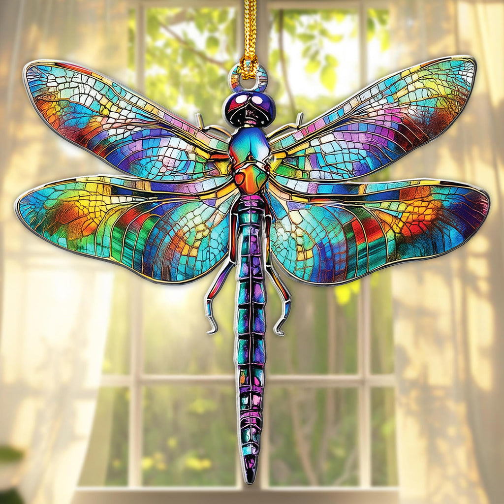 Dragon Stained Glass Ornament - Christmas Ornaments 2025 - Dragon Suncatcher for Christmas Tree Decorations - Dragons Gifts for Men, Women - Gothic Christmas Ornaments - New Year Gift