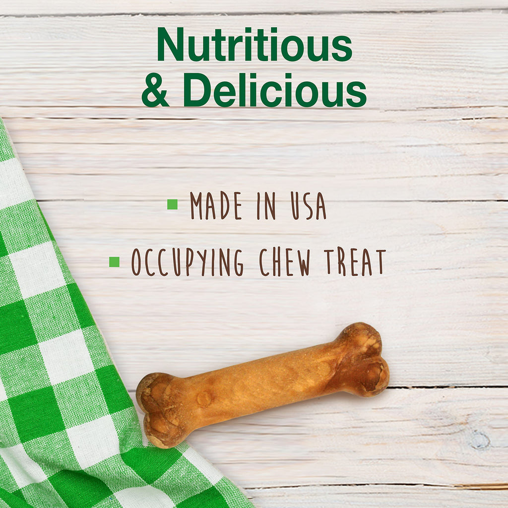 Nylabone Healthy Edibles Natural Puppy Chews Long Lasting Treats for Puppies, Roast Beef/Apple/Bacon Dog Treats, X-Small/Petite (3 Count)