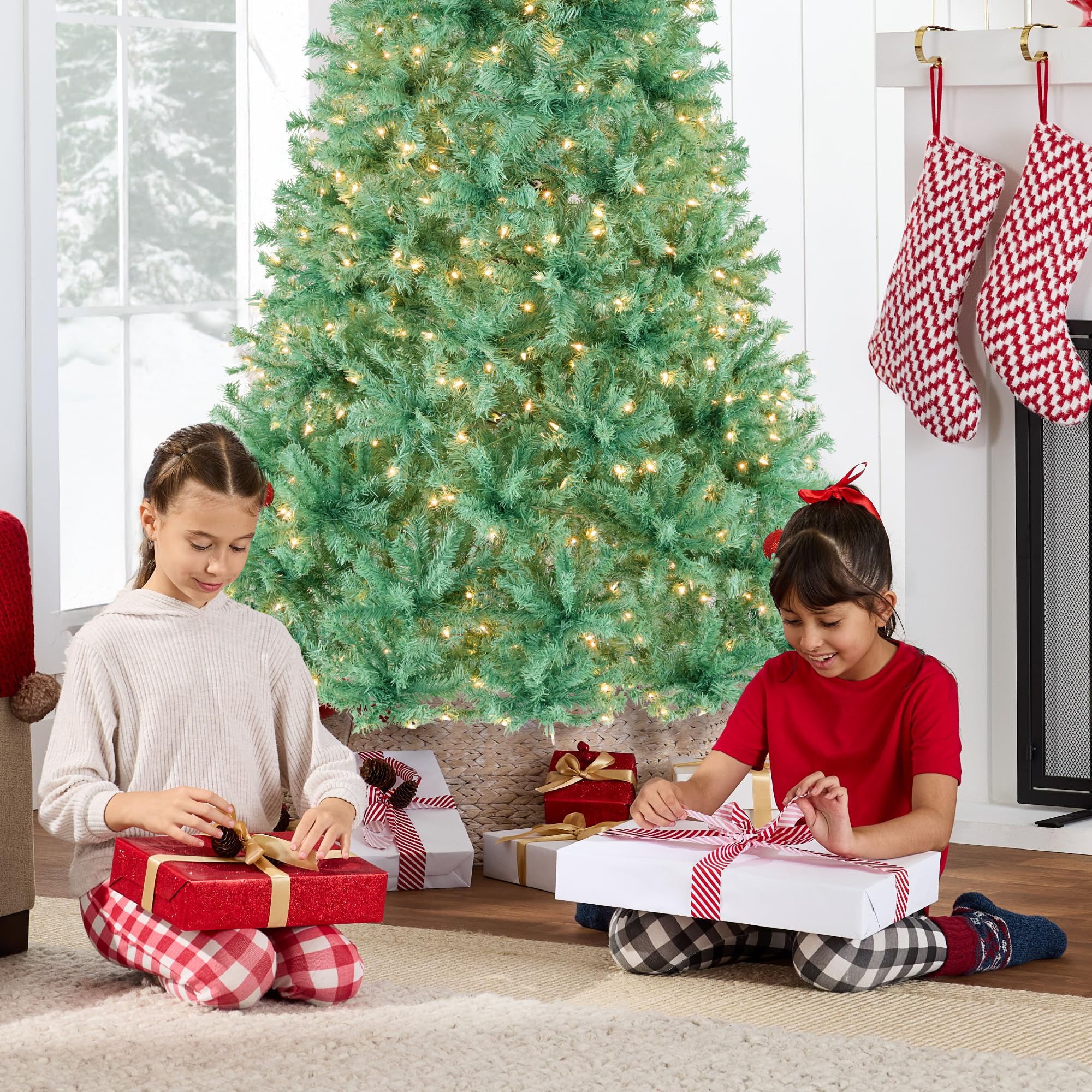 Best Choice Products White Christmas Tree 6ft Pre-Lit Artificial Pine Tree Premium Holiday Decoration w/Warm White Lights, Stand, Easy Assembly