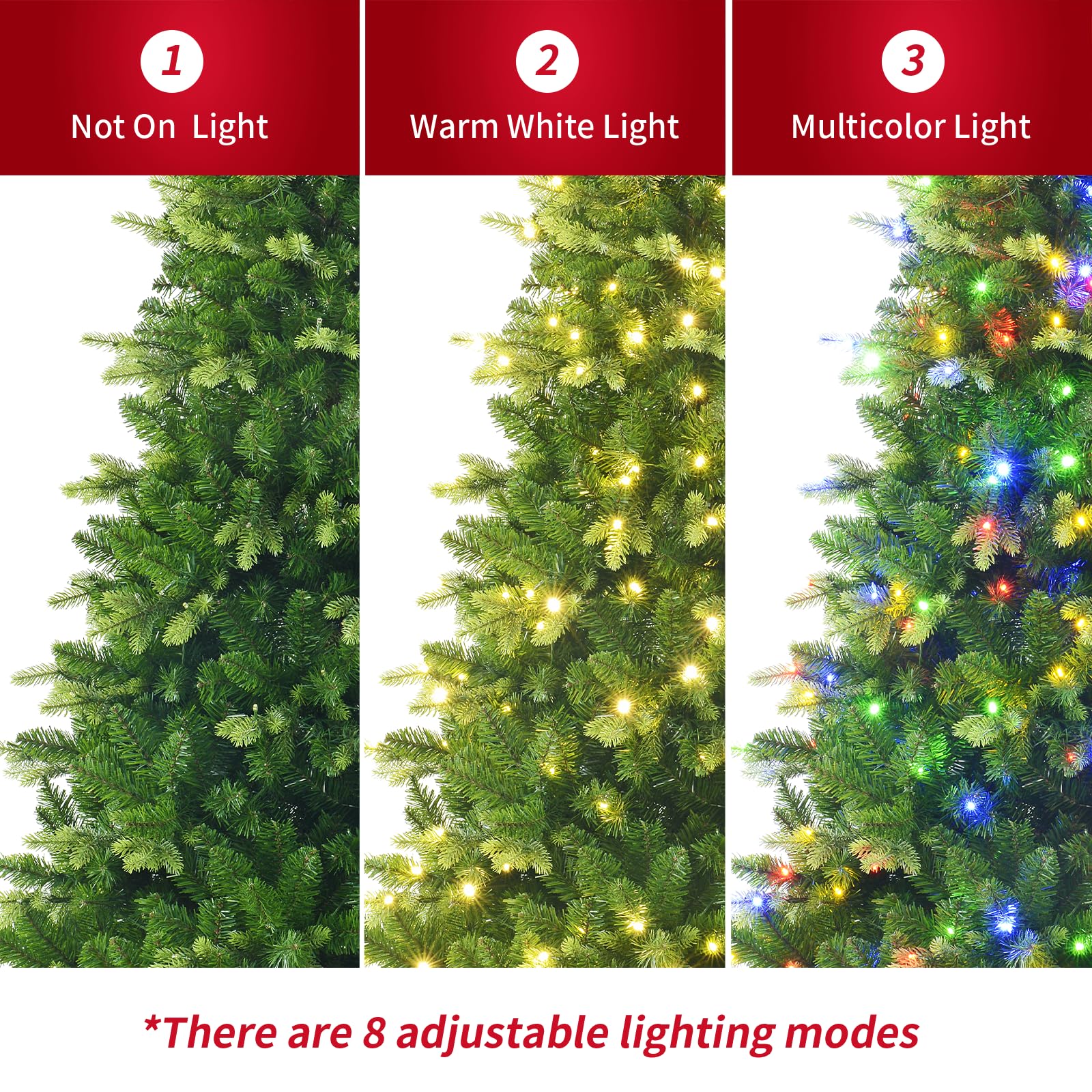 Pre-Lit Rotating Christmas Tree, 6.5FT Artificial for Home Decor | With Music,340 Warm White & Multi-color LED Lights,1036 PE+PVC Tip,Remote Control,Rotating Stand,8 Modes,Timed Design