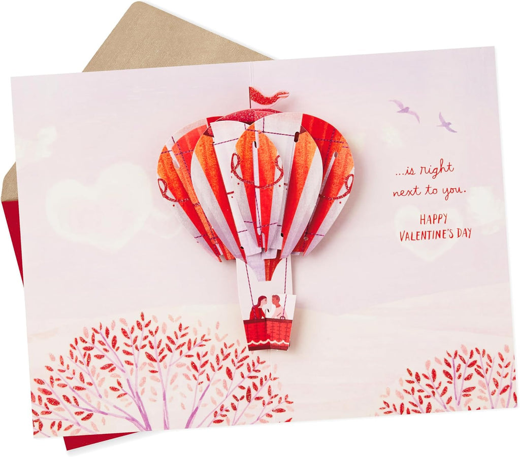 Hallmark Paper Wonder Valentines Day Pop Up Card for Significant Other (Hot Air Balloon Valentine)