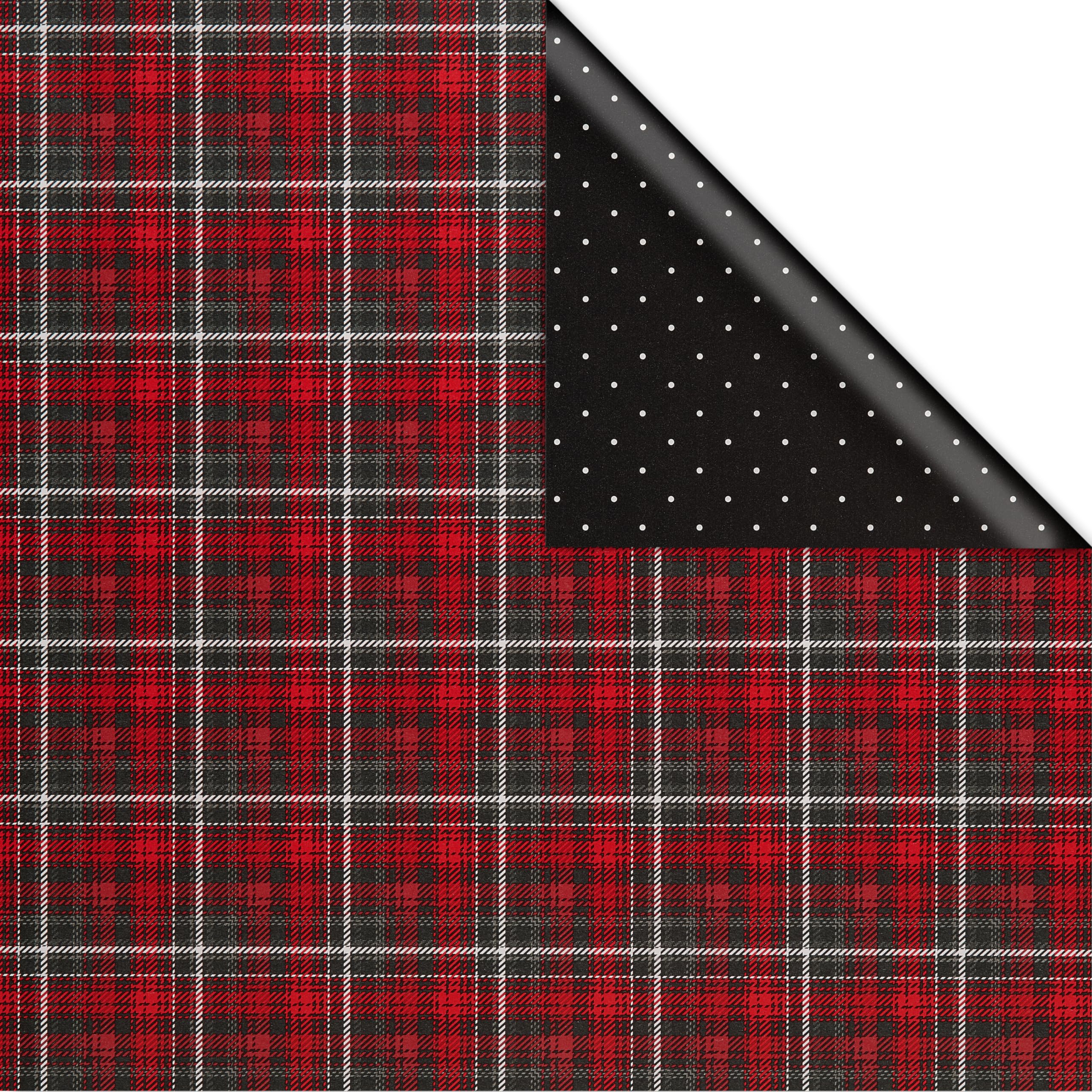 American Greetings Christmas Wrapping Paper, Red and Black Buffalo Plaid Holiday Gift Wrap Set (120 sq.ft., 4 rolls-30 in. x 12 ft., 7 Adhesive Bows, 30 Gift Tag Stickers) Rustic, Snowflakes, Reindeer