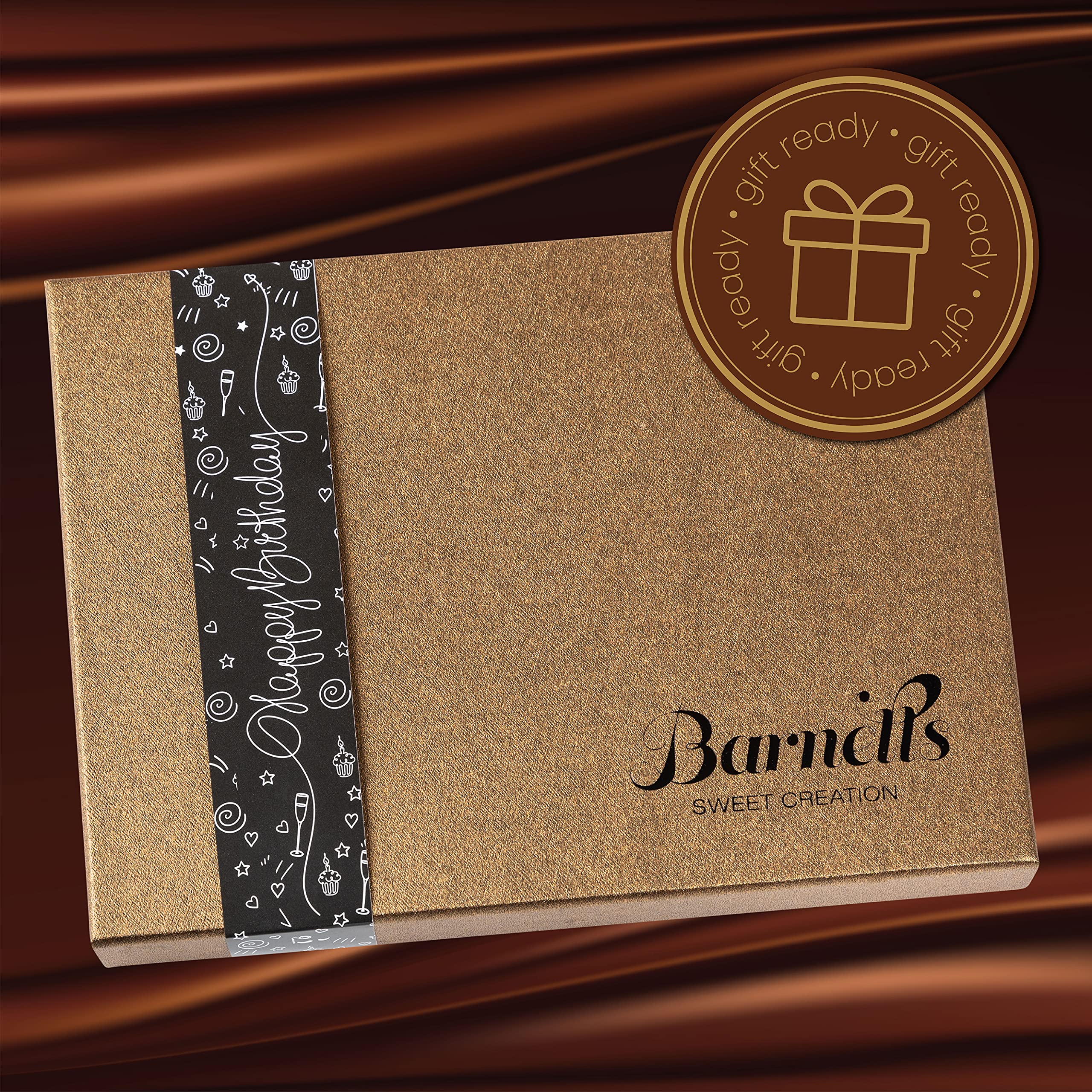 Barnetts Fathers Day Gift Basket, 12 Chocolate Covered Cookies Gourmet Candy Box Baskets for Dad, Men, Husband, Father, Grandfather, Son, Brother, Prime Food Delivery, Gifts for Him